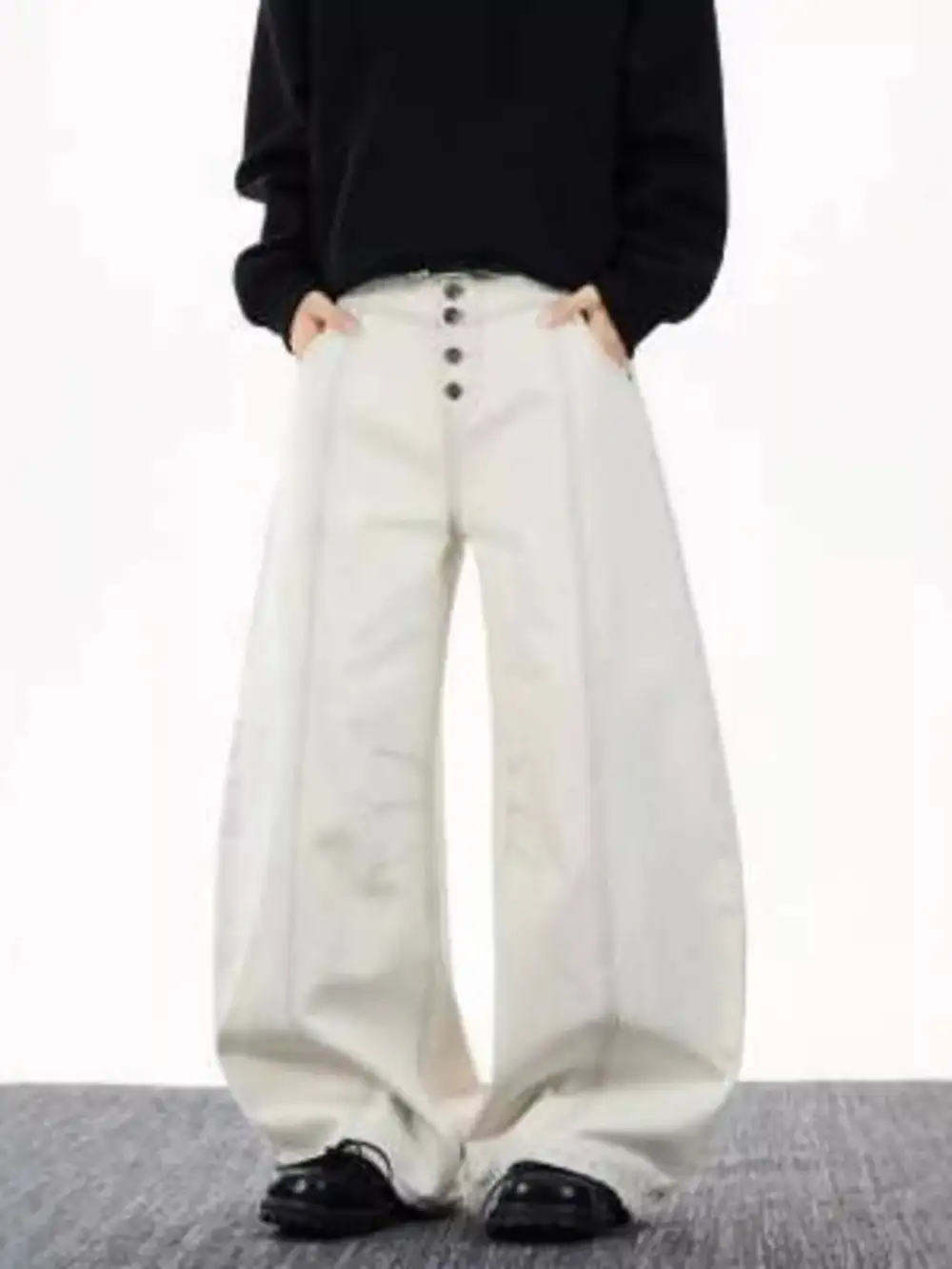 Men's Full Size Wide Leg Button-fly Jeans Plus Size