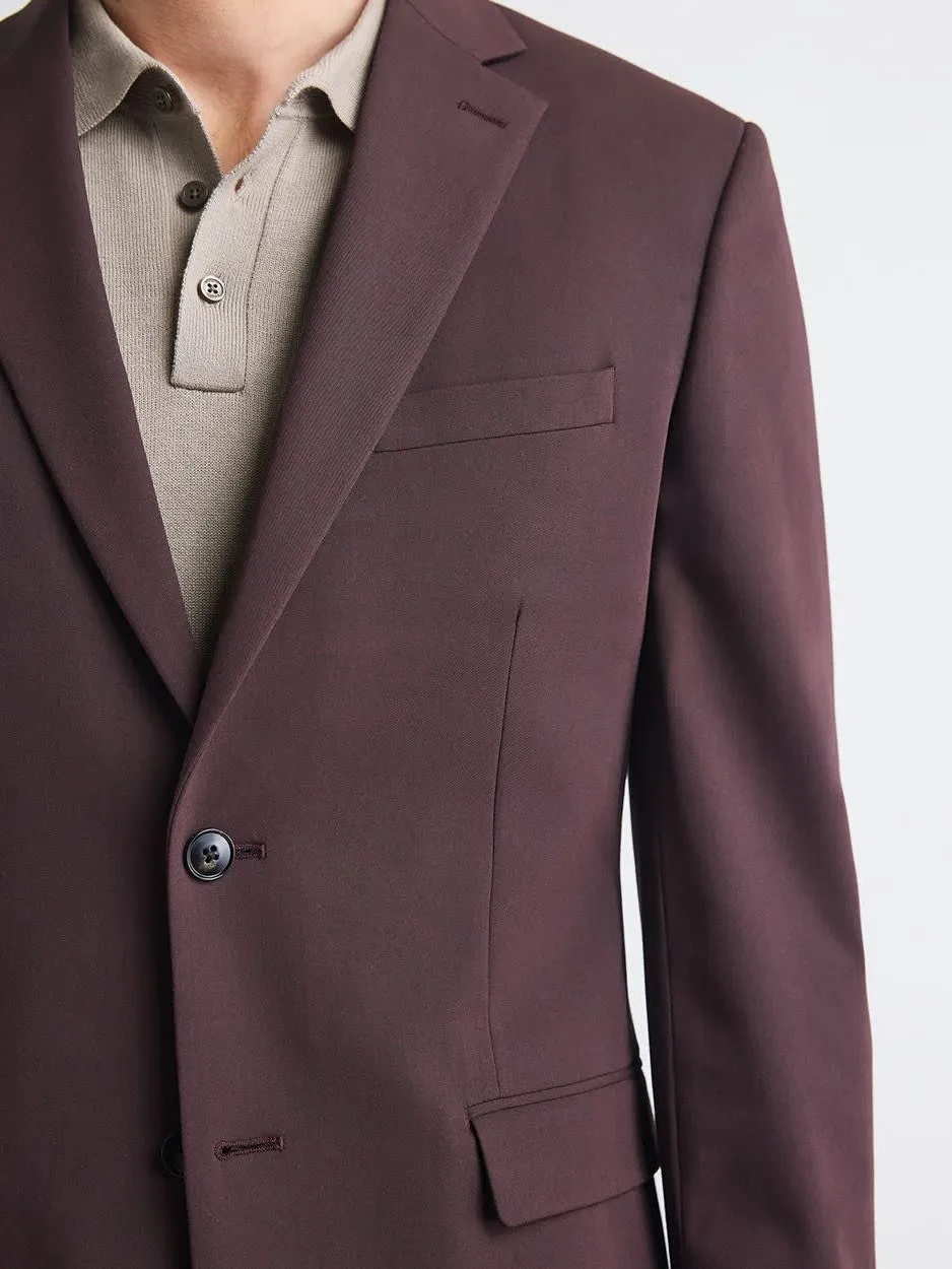 Deep Berry Slim Fit Business Style Suit Blazer