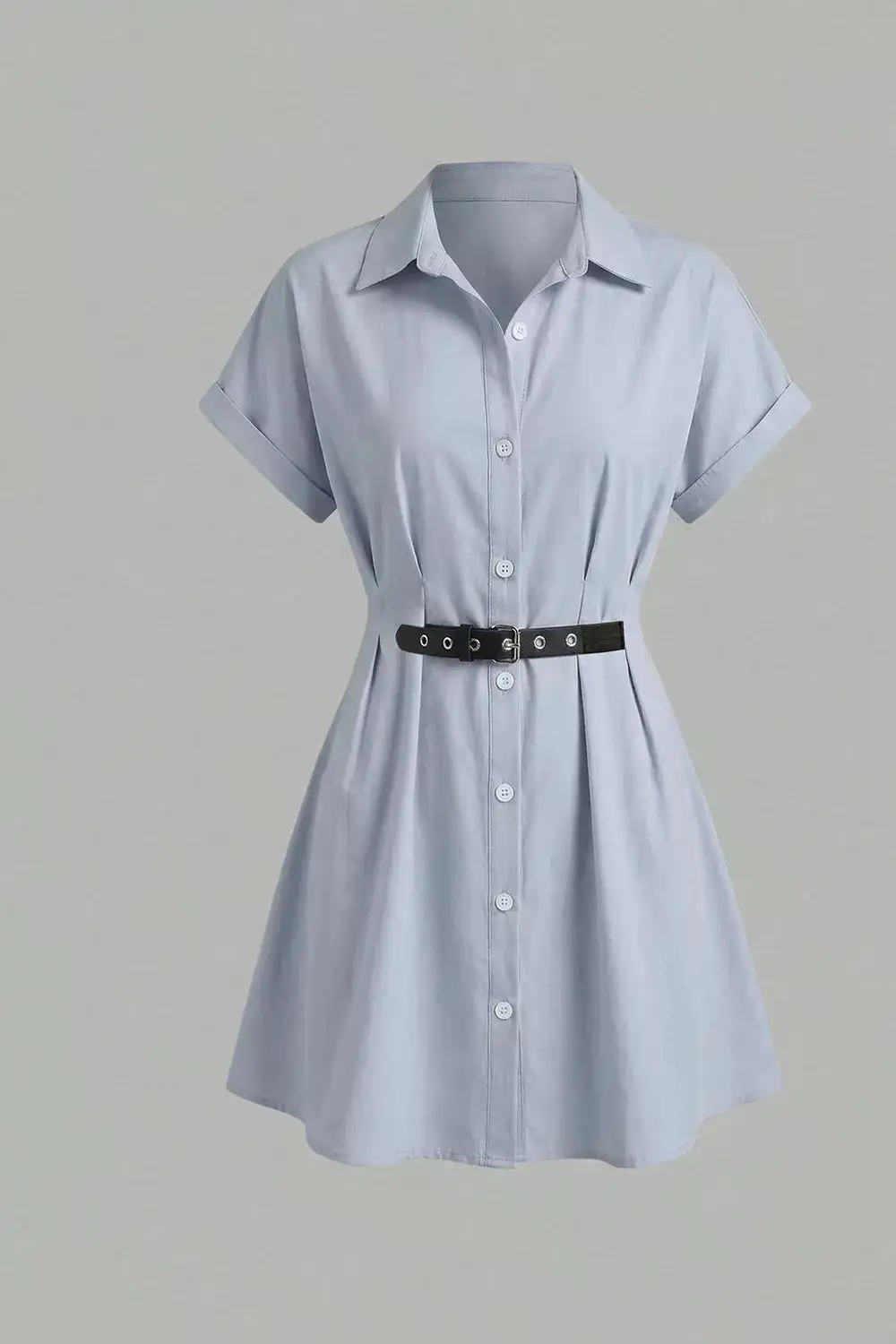 Button-Up Short Sleeve Shirt Dress