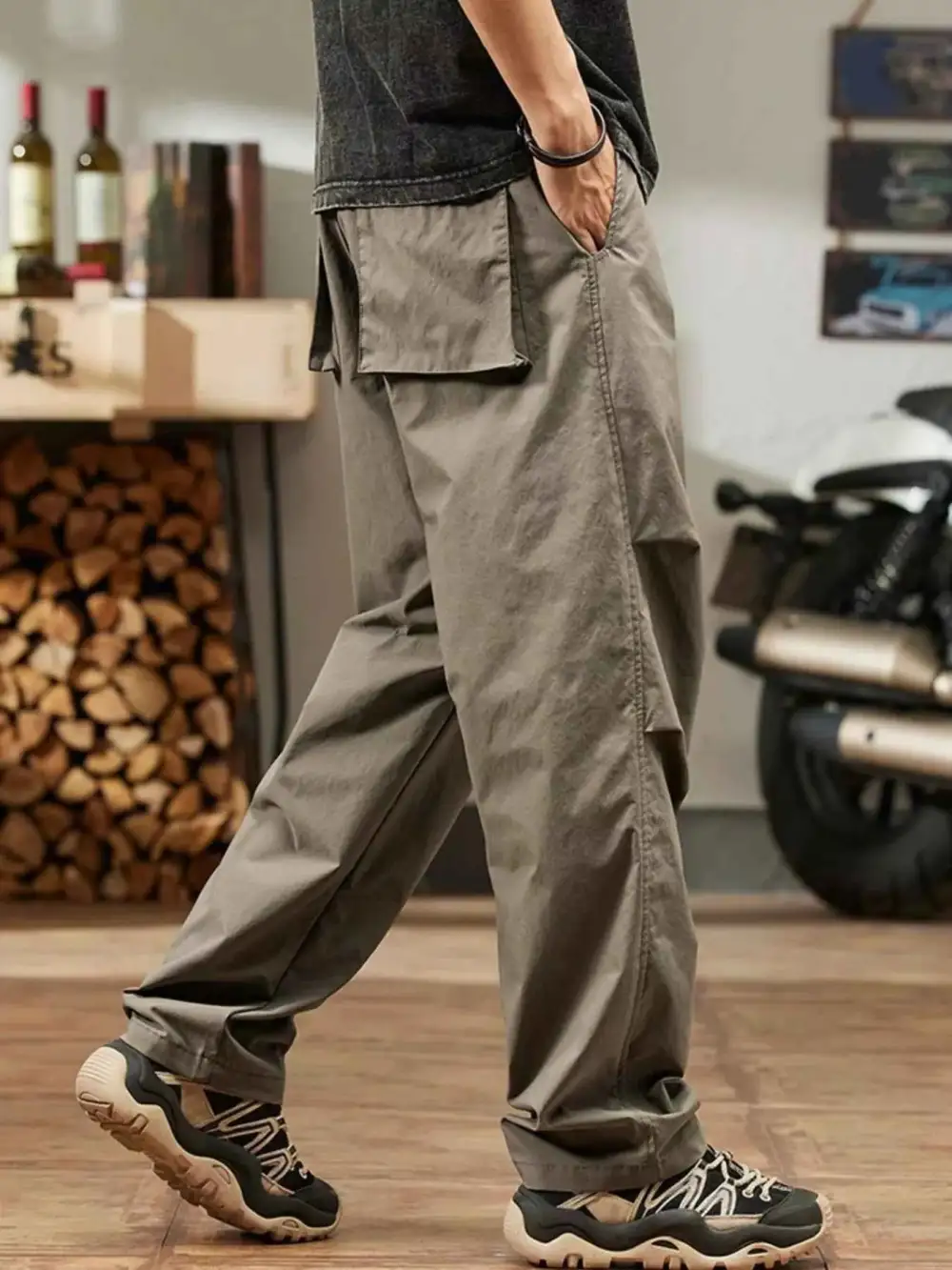 Casual Relaxed Fit Drawstring Pants