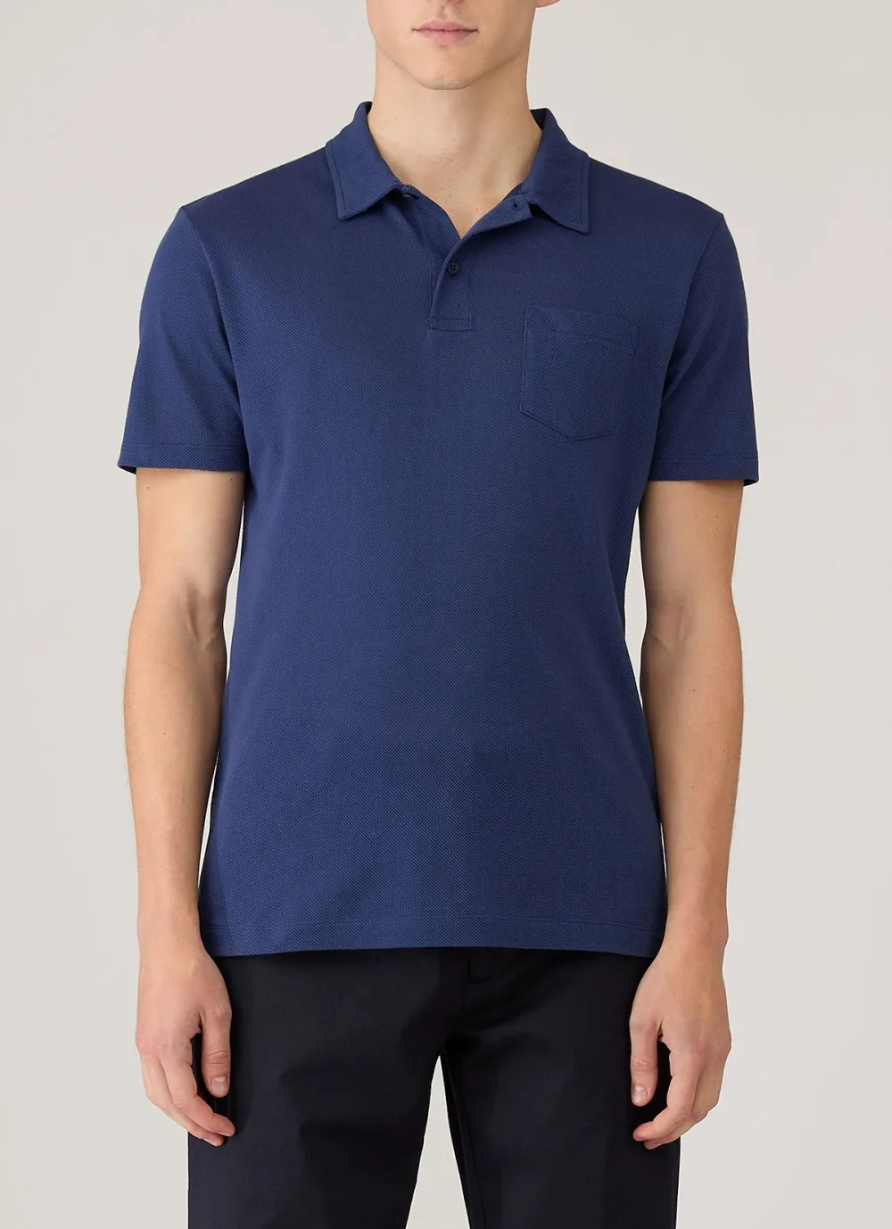 Understated Weekend Slim Fit Mesh Cotton Short Sleeve Polo Shirt