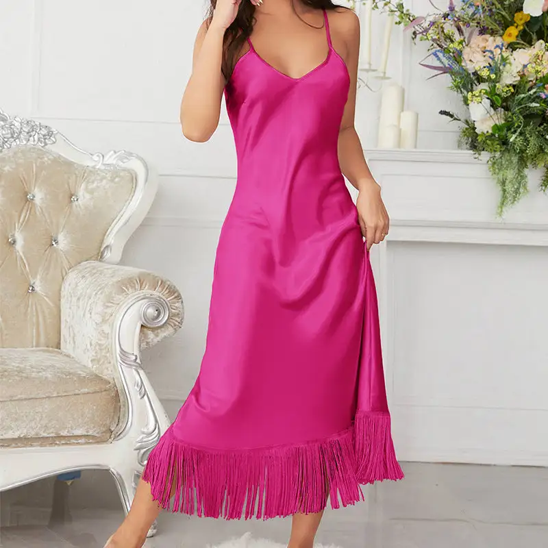 Midi Length Gown with Tassels
