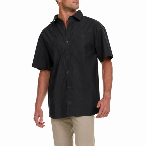 Men's Utility Button-Up Short Sleeve Pocket Shirt