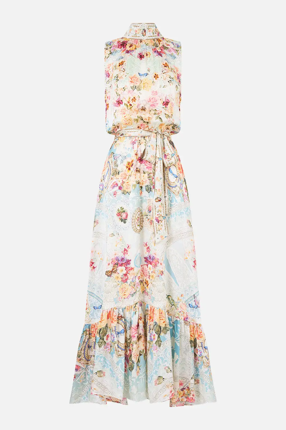 Tie Neck Dress with Elasticated Waist