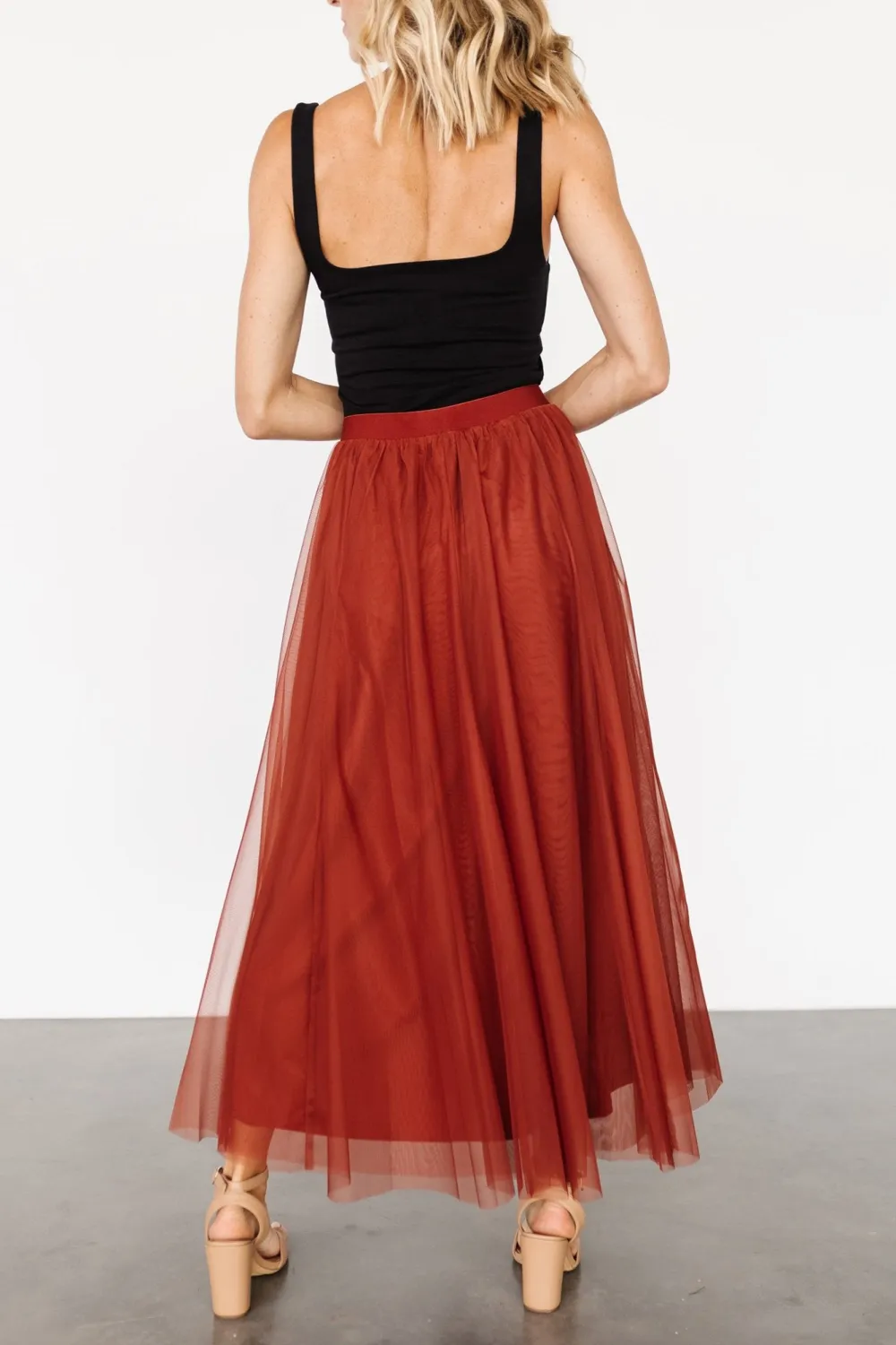 Minimalist High-Waisted Temperament Tulle Skirt