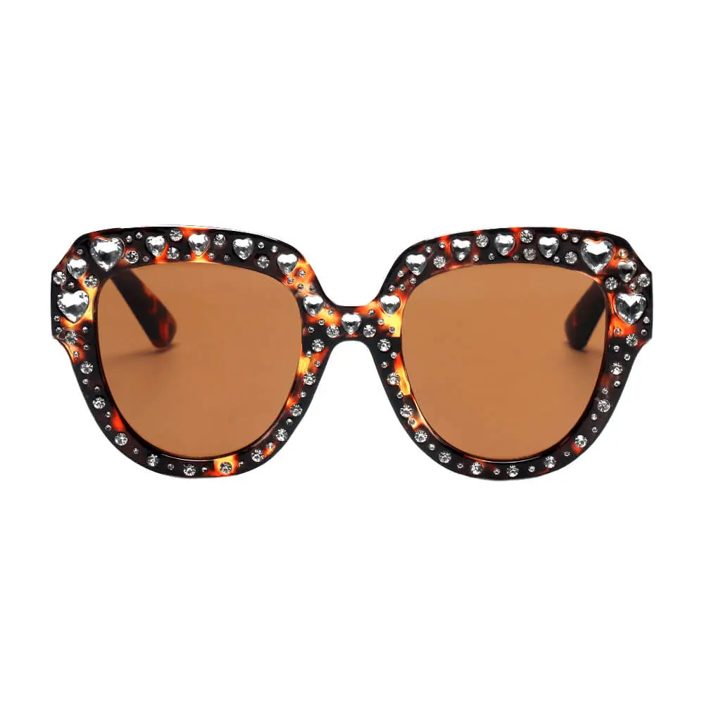 Polished Cat Eye Round Frame Sunglasses