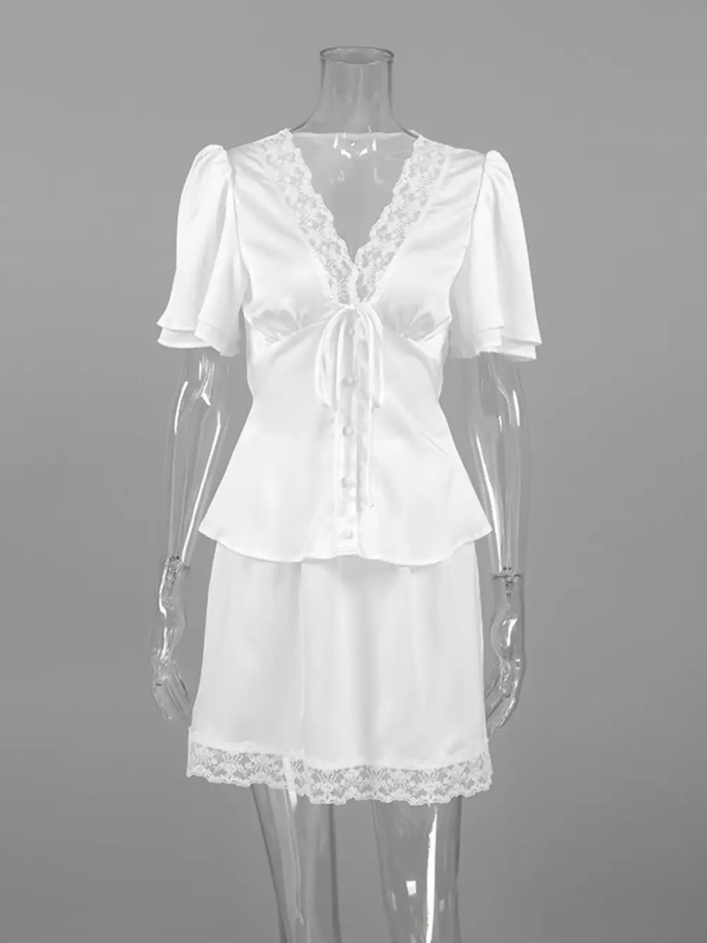 Lace Trimmed Coordinated Set