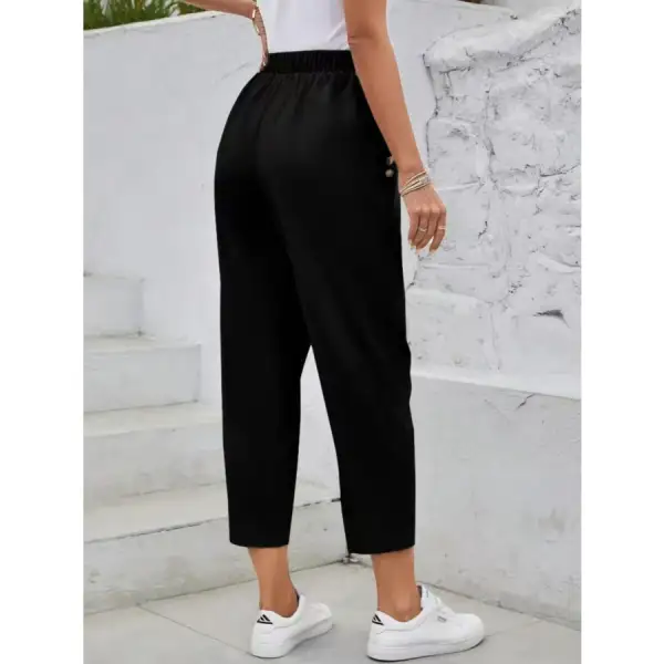 Elastic Waist High Rise Pants