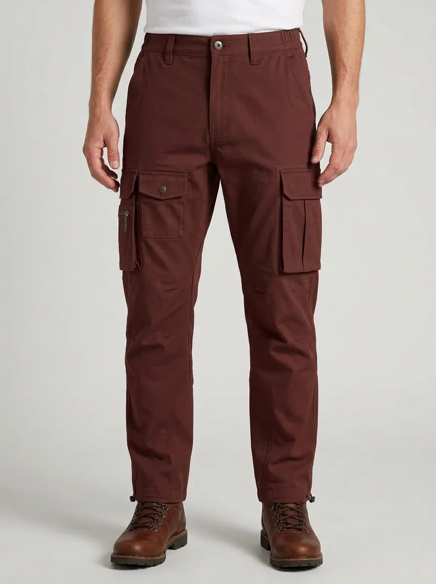 Men's Outdoor Tactical Olive Green Multi-Pocket Cargo Pants