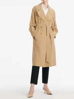 Mulberry Silk Women Trench Coat With Belt
