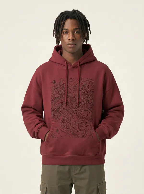 Men's Outdoor Explorer Topographic Graphic Hoodie