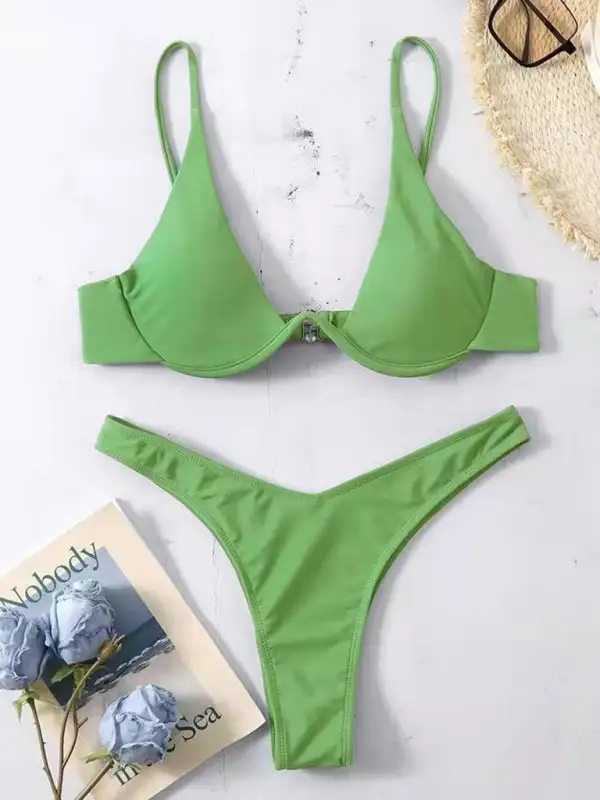 Clean Underwire Bikini Top Swim Set