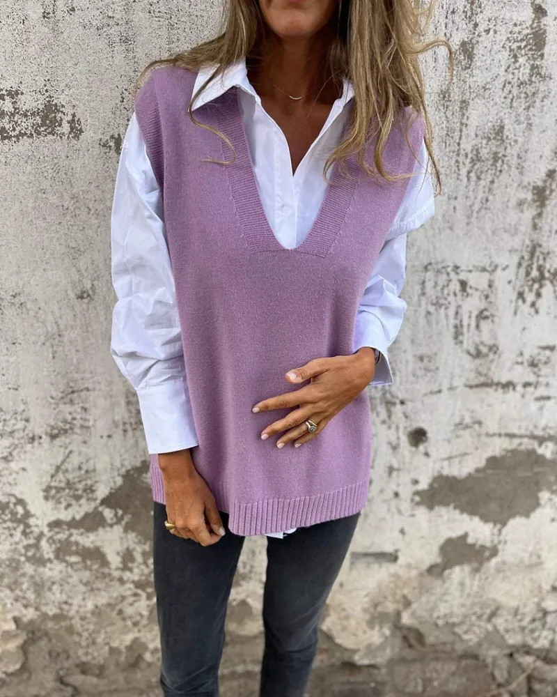 Knit V Neck Shirt