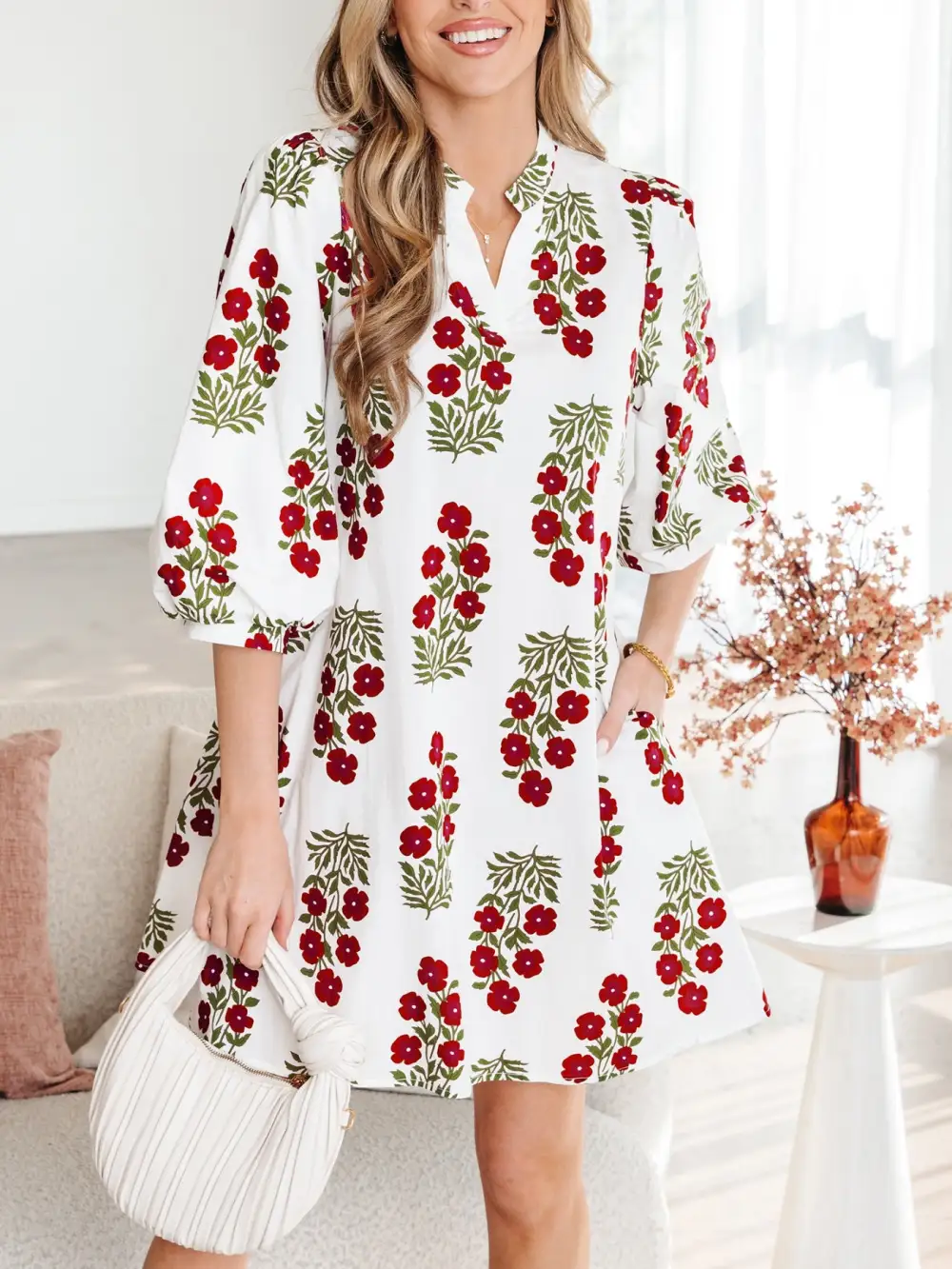 Comfort Fit Floral Printed Mini Dress