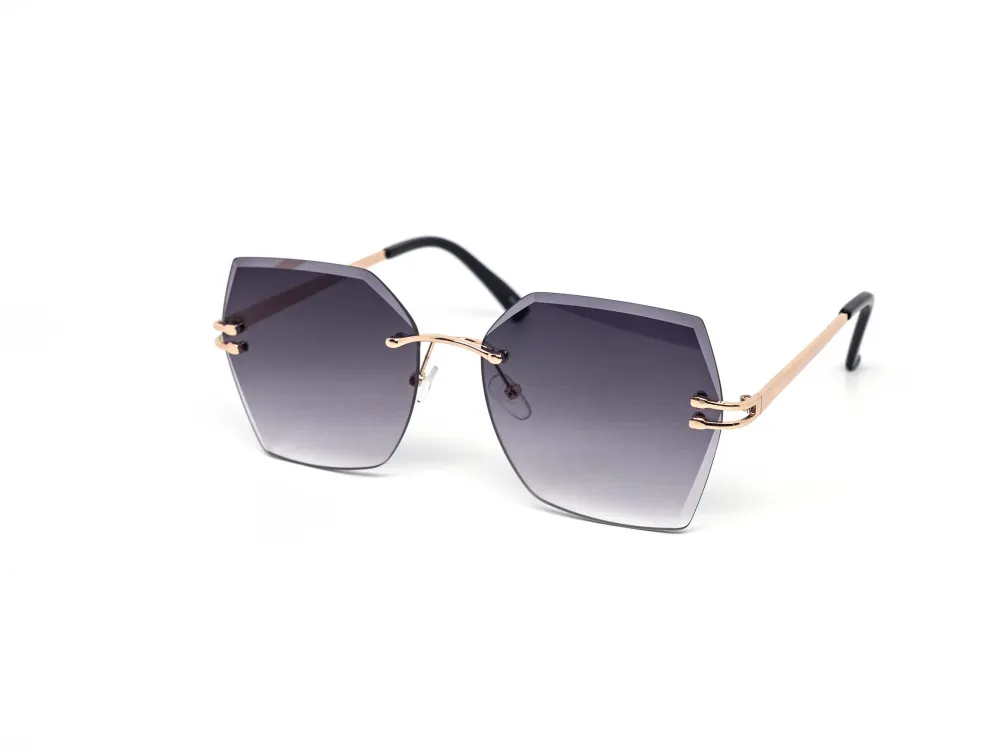 12-Pack Rimless Metal Gradient Sunglasses