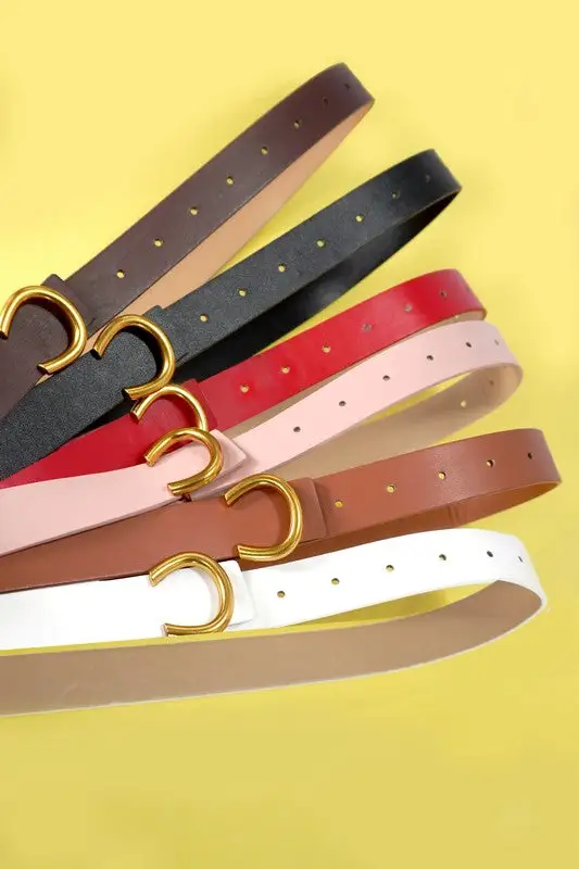 Polished Metal Buckle Belt