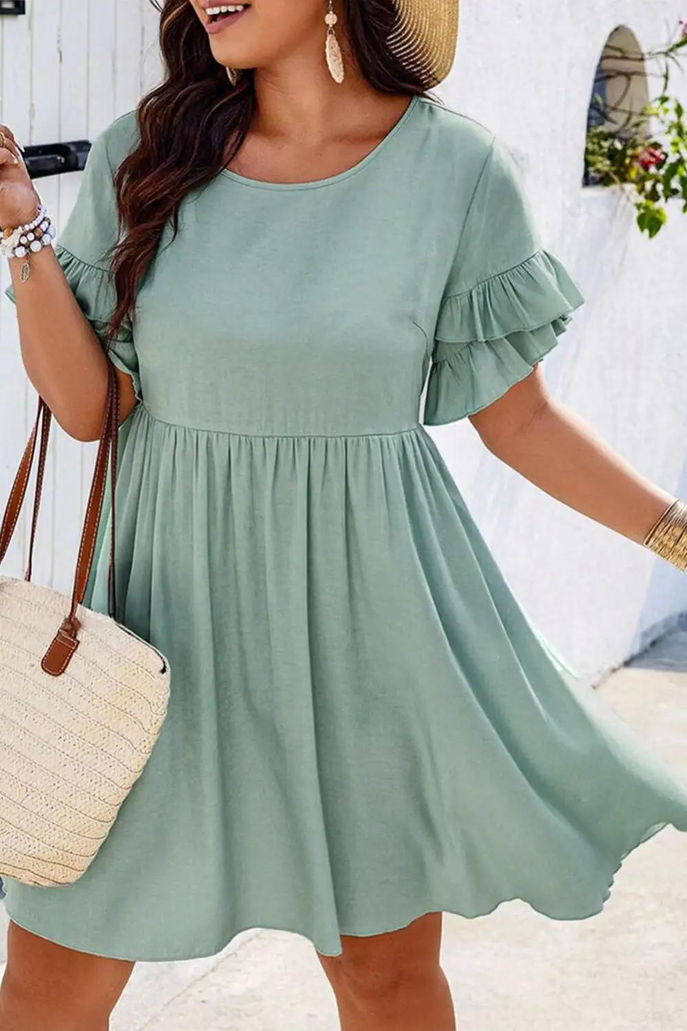 Ruffle Flared Mini Dress