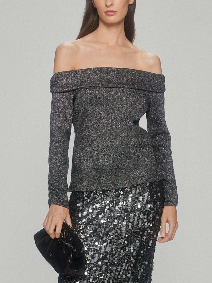 Off-Shoulder Long Sleeve Tops