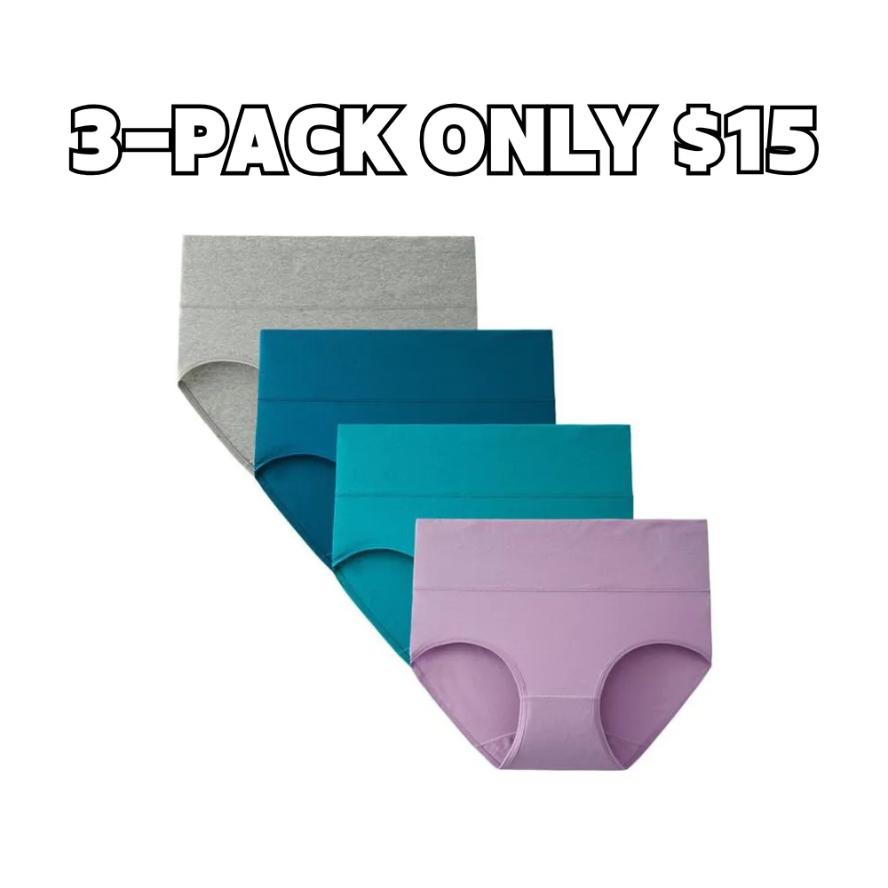 Women's large-size high-waist cotton underwear, soft and comfortable, fully covering triangle pants, breathable and elastic fabric, suitable for daily wear and providing all-day comfort.