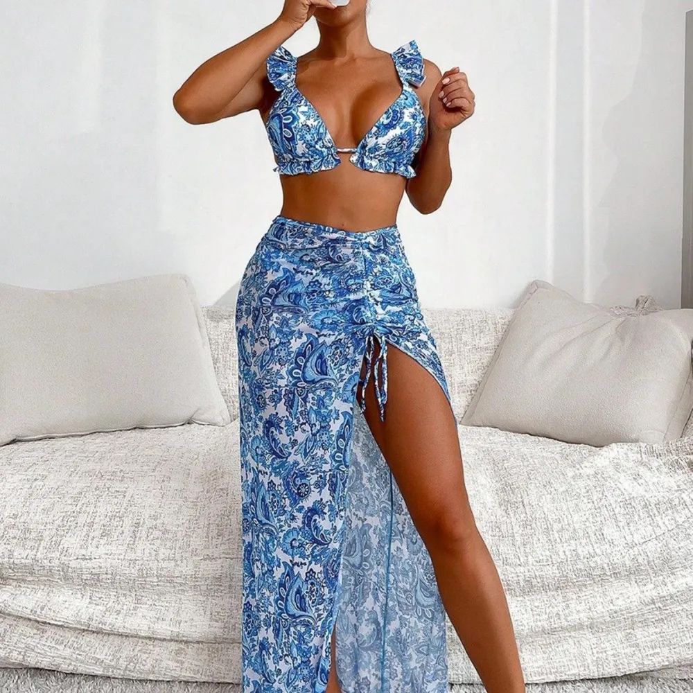 Bikini Swimsuit Set with Trendy Print