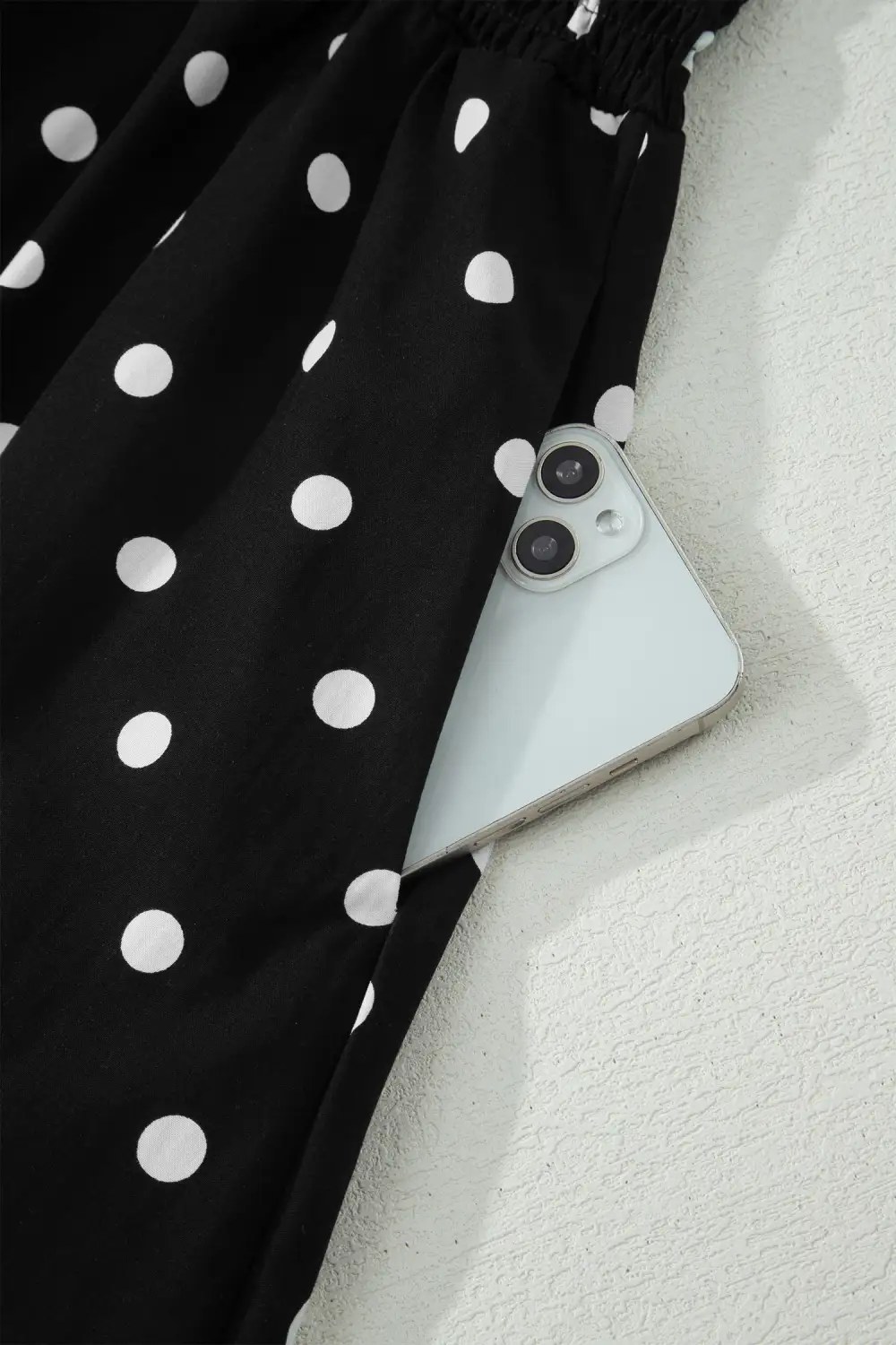 Polka Dot Printed V Neck Dress Casual
