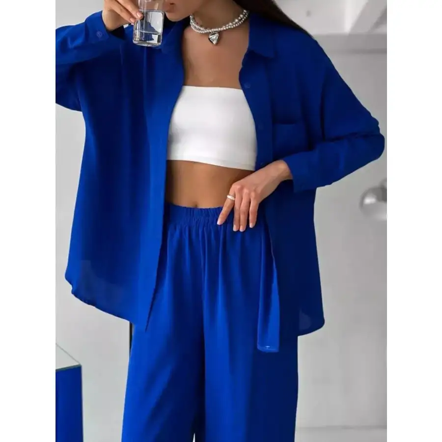 Button Down Shirt and Pants Set