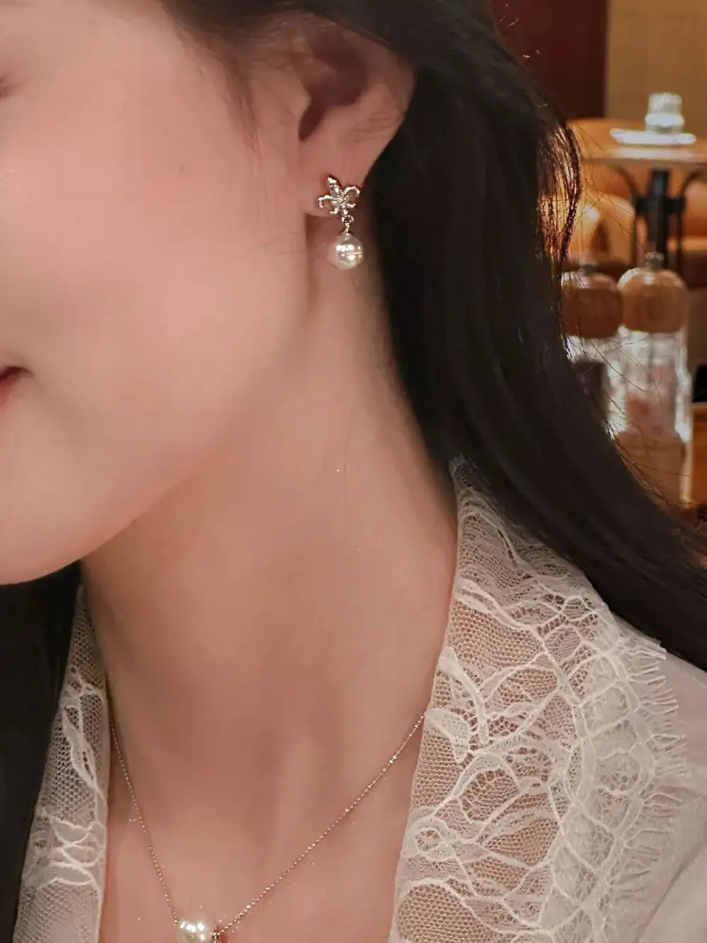 Alloy Pearl Drop Earrings