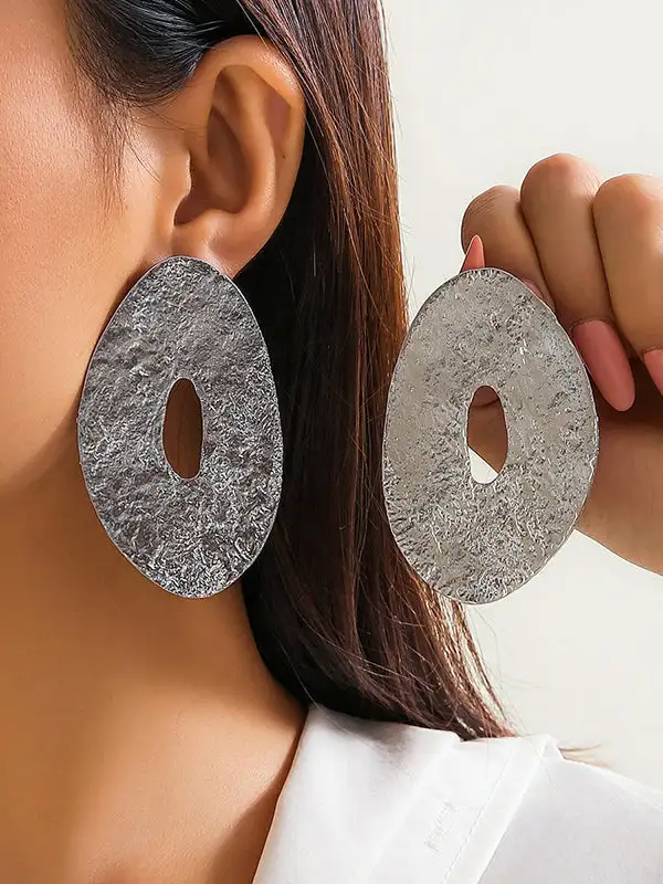 Distinctive Hammered Drop Earrings