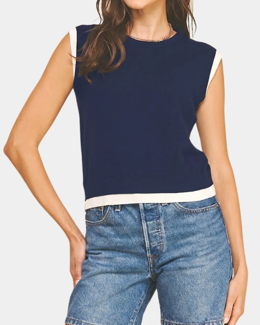 Textured Double Layer Knit Top