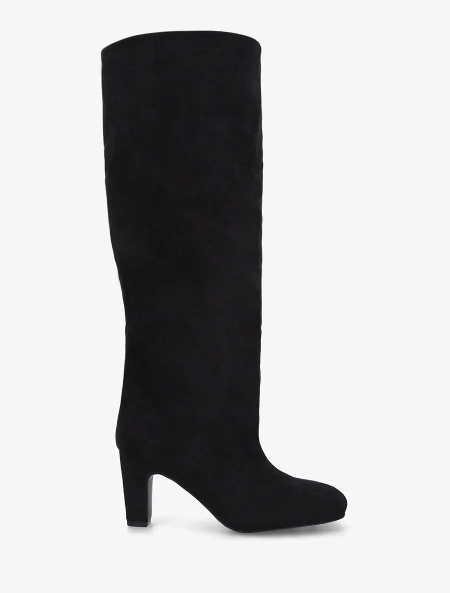 Graceful Block Heel Faux Suede Knee High Boots