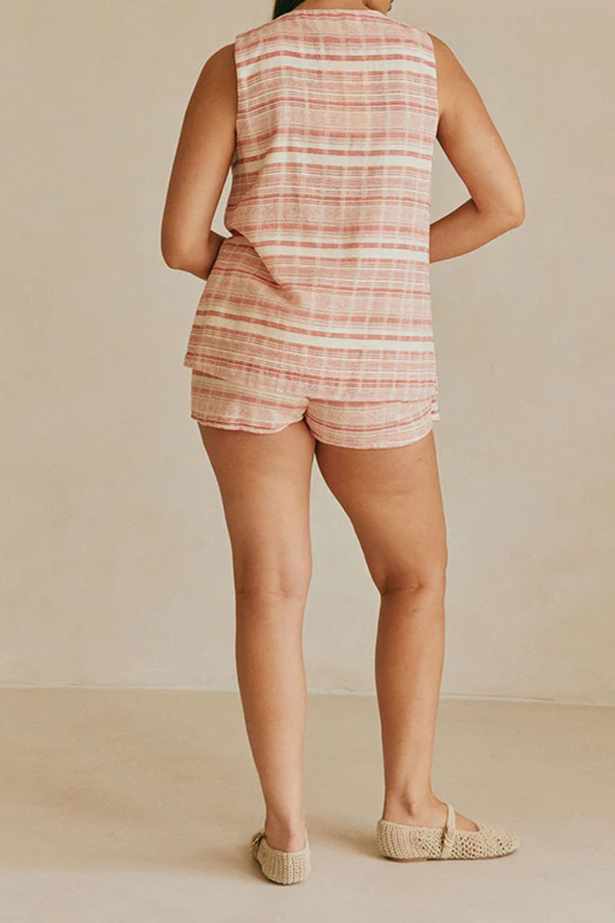 Pink Striped Mini Skirt