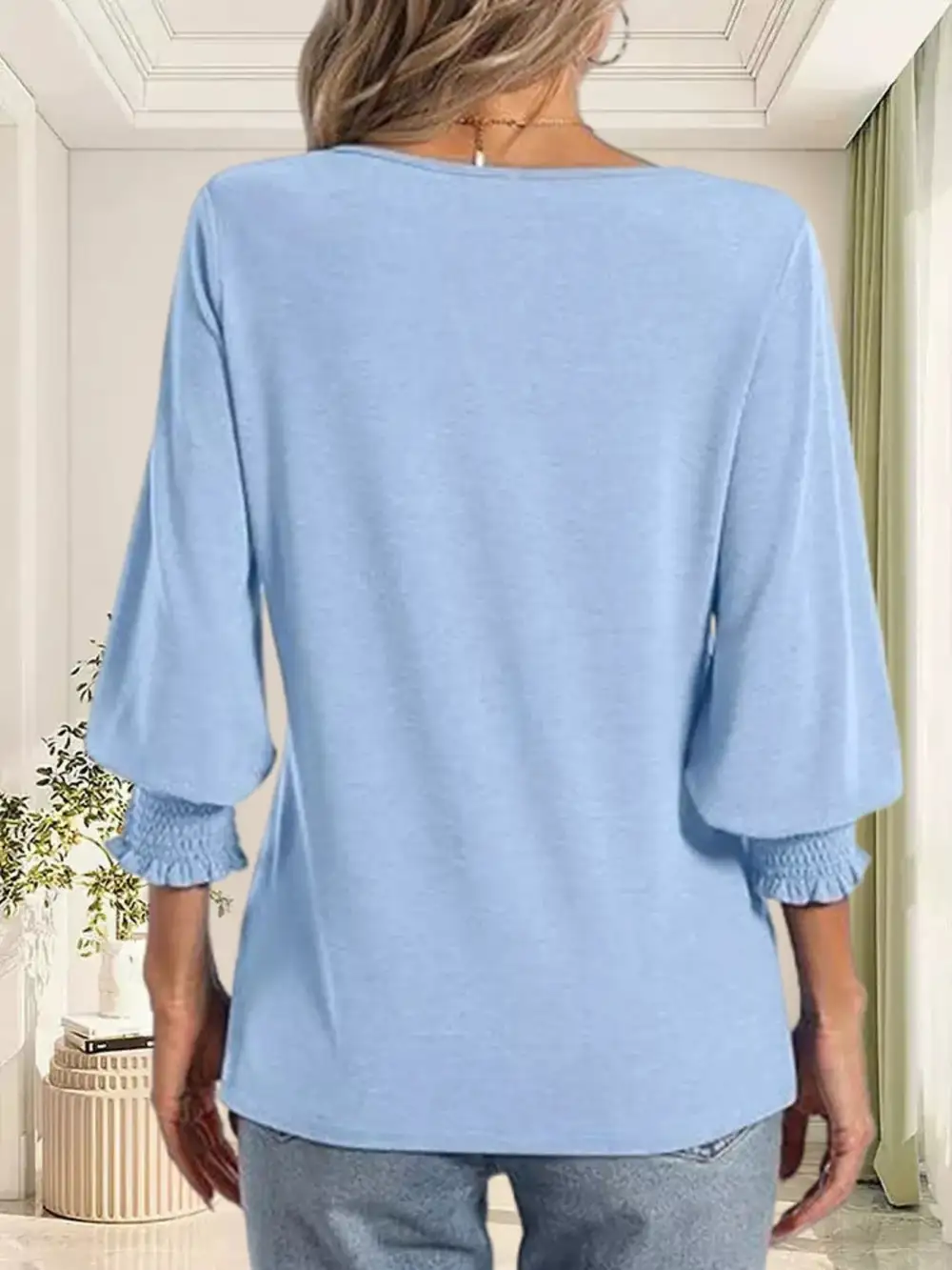 Notched Sleeve Top Plus