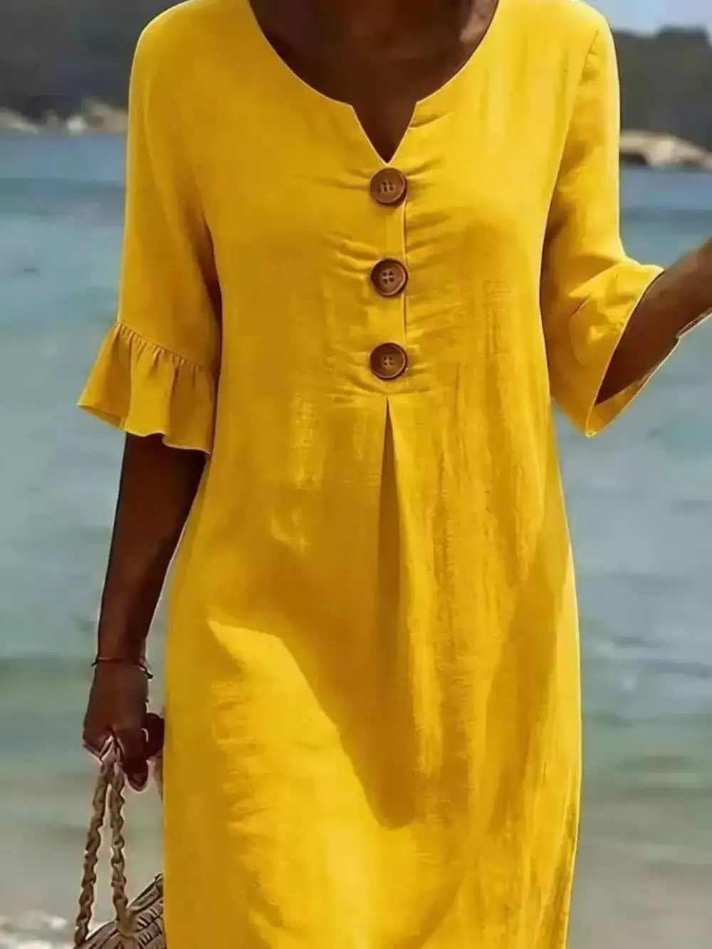 Ruffle Sleeve Midi Dress
