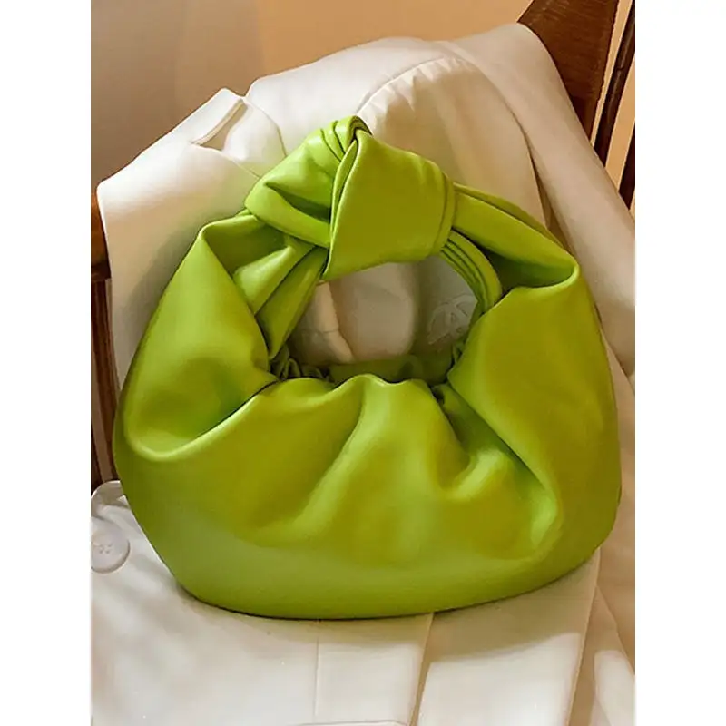 Bowknot Pleated Solid Handbag Accessories