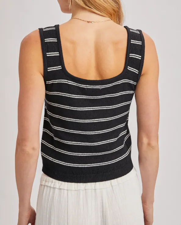 Striped Scoop Sleeveless Sweater