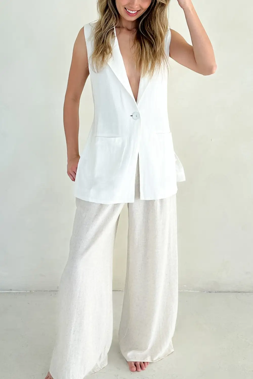 Soft Linen Blend Vest