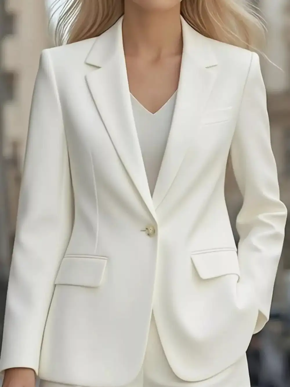 Unlined Lapel One Button Blazer