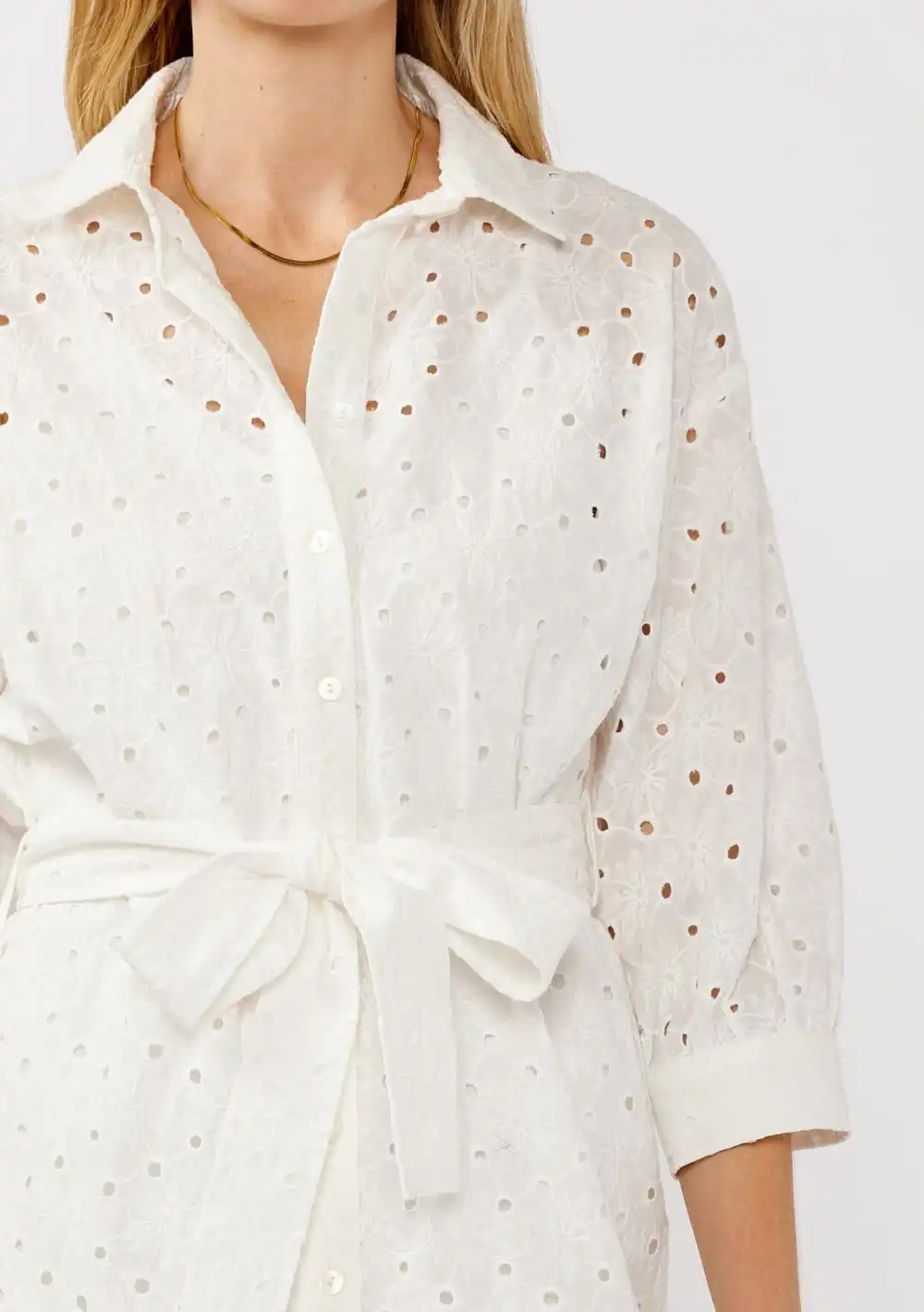 Hollow Tie Waist Mini Dress