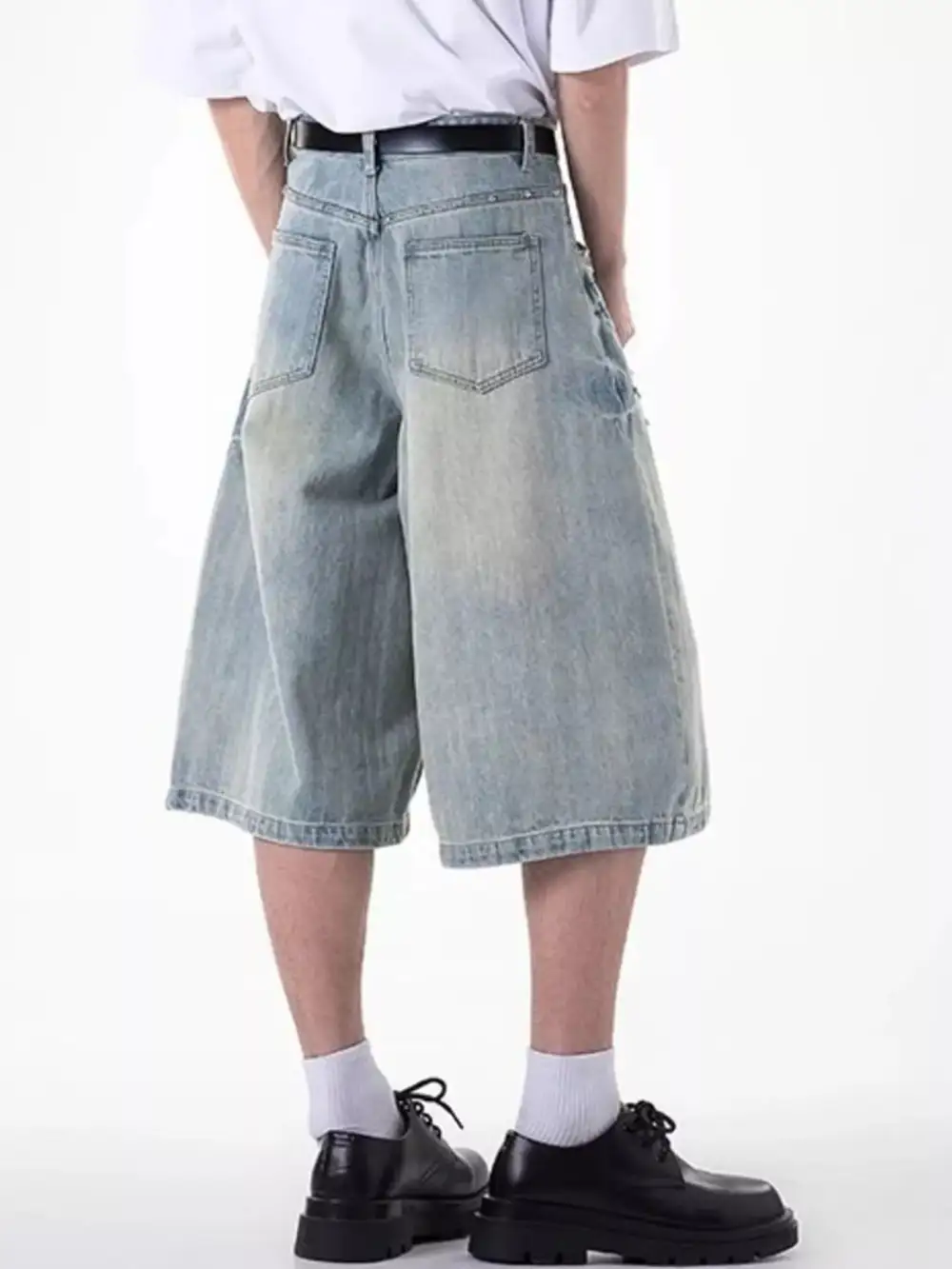 Refined Men's Plus Size Wide Leg Denim Shorts