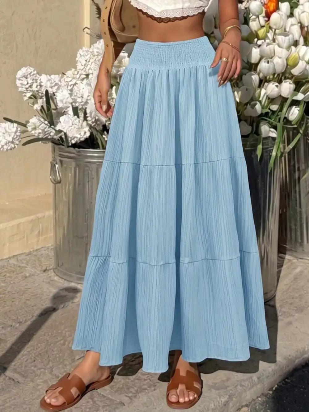 Easy Ruched Smocked Skirt
