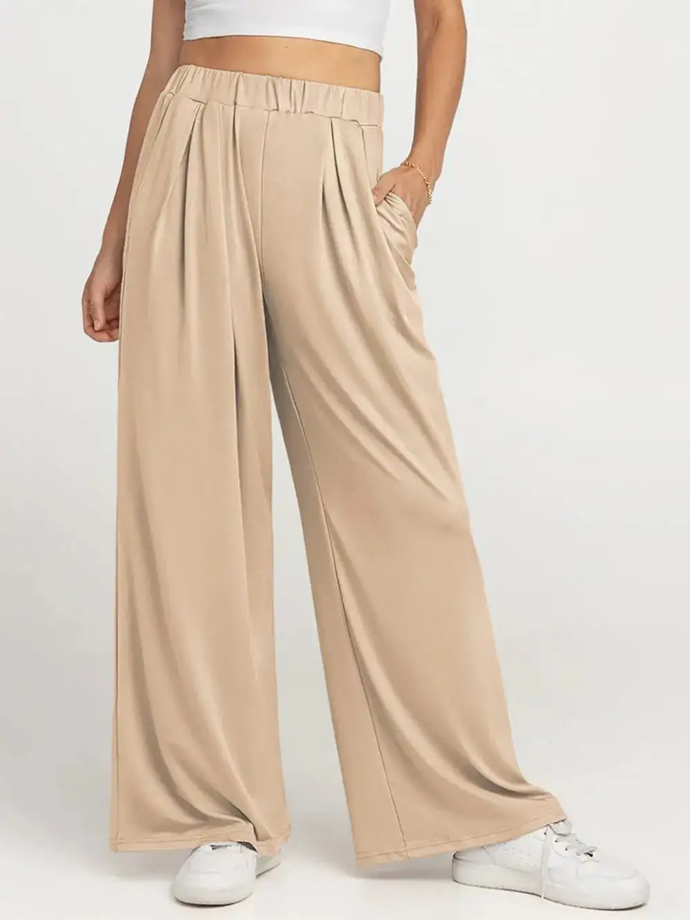 Clean High Waist Wide Leg Pants