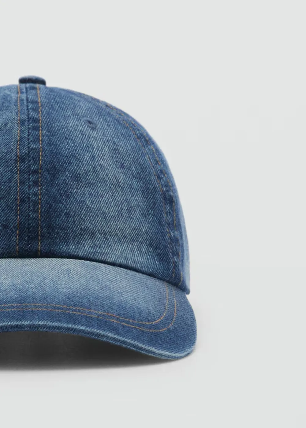 Casual Style Medium Blue Denim Cap
