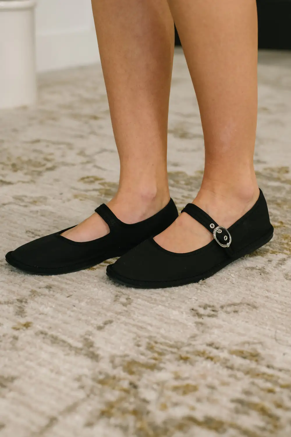 Black Mary Jane flats
