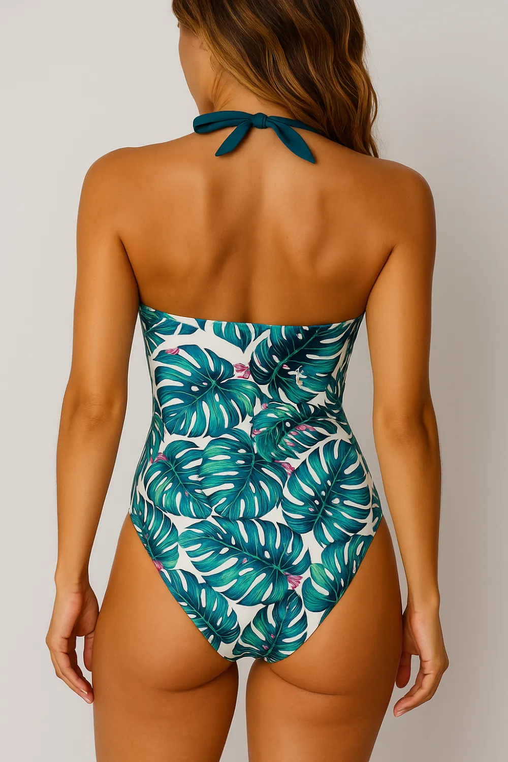 Soft Holiday Tropical Print Swimsuit