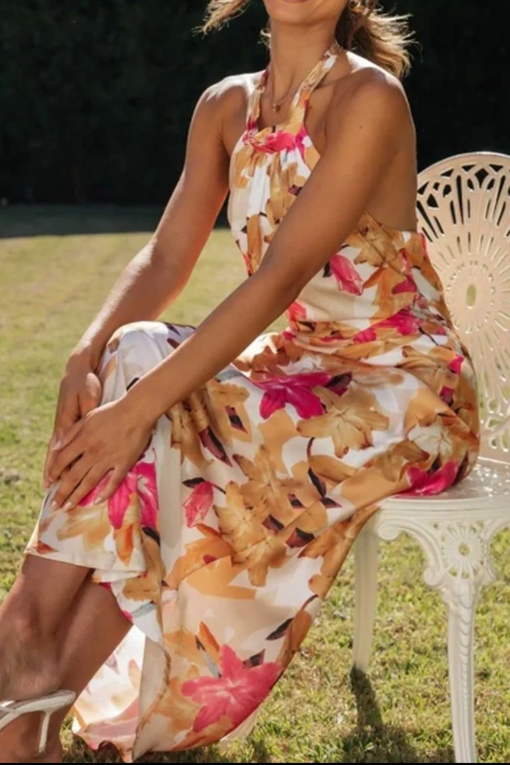 Lightweight Feel Floral Printed Maxi Dress