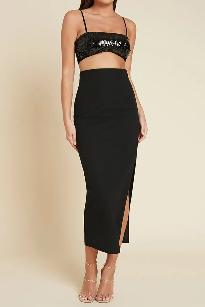 Sequin Embellished Strapless Bralette Top