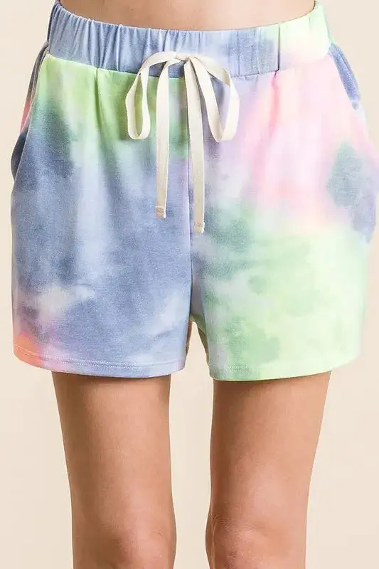Everyday Tie Dye Casual Shorts with Twill Tape Drawstring