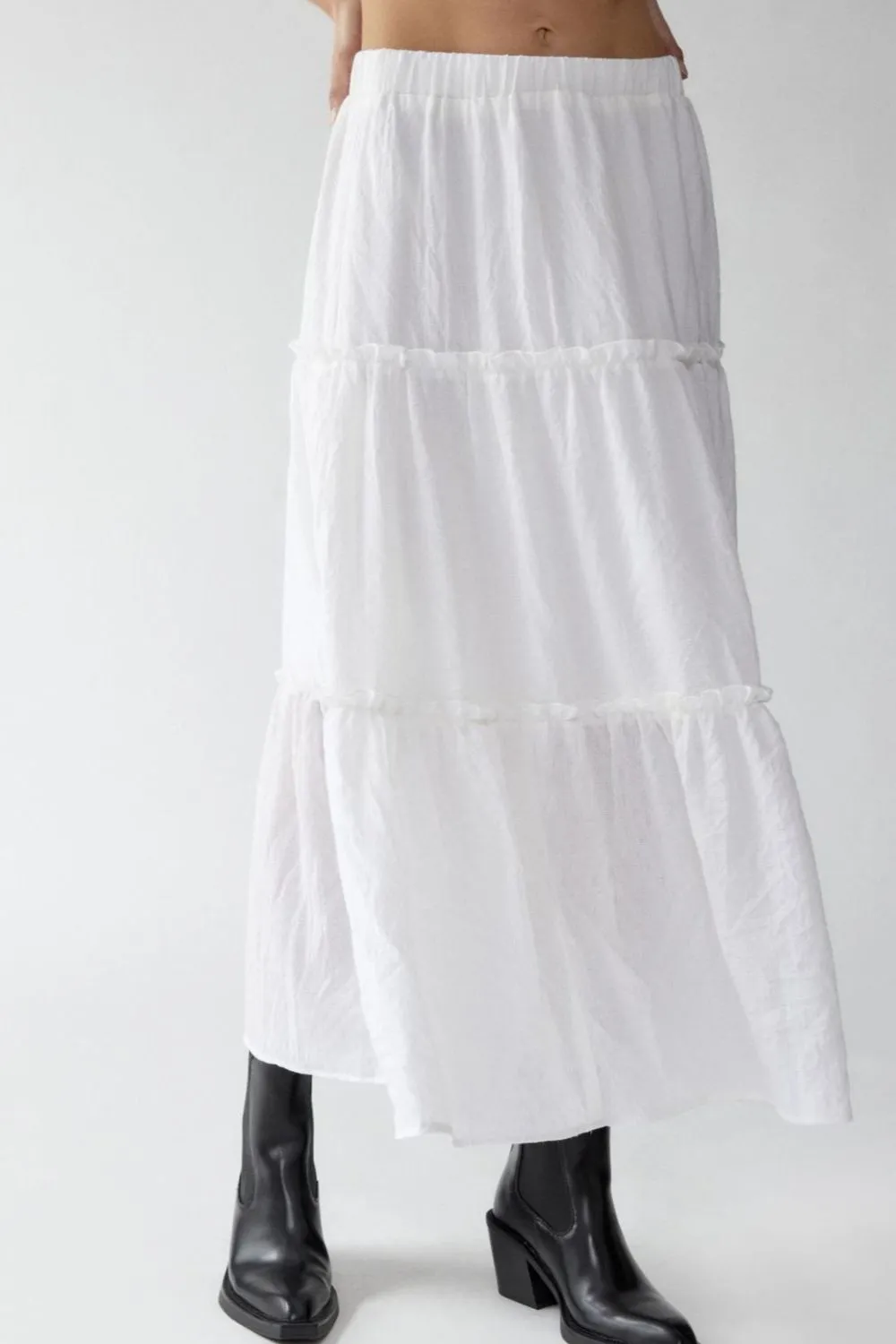 Cotton Blend Frill Skirt