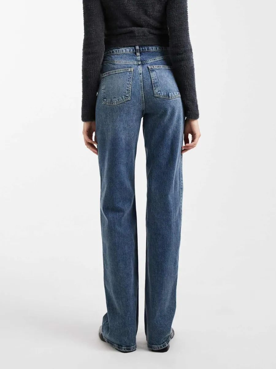 High-Waist Straight Denim Jeans