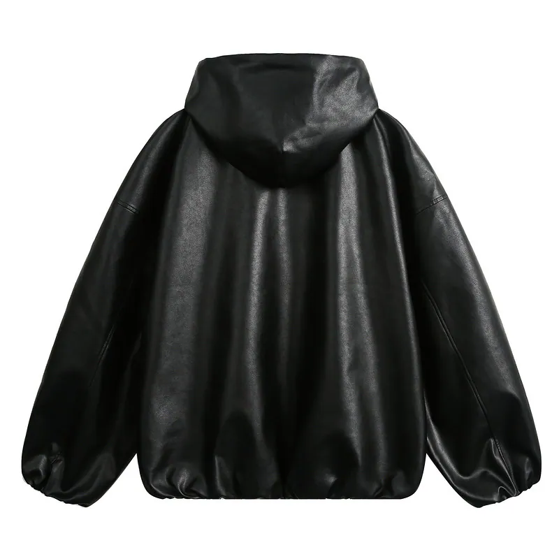 Edgy Solid Leather Jacket